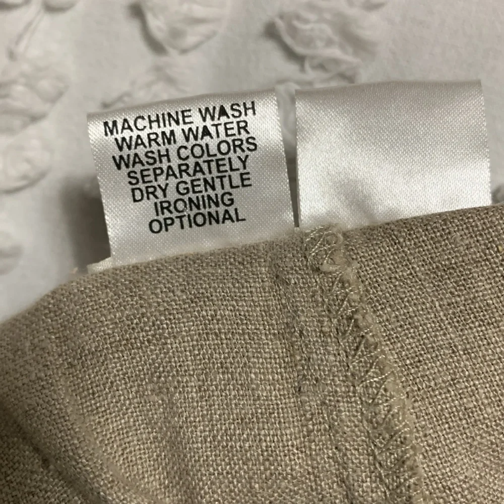 Flax Women’s 100% Linen Classic Wide-Leg Oatmeal Large Pants Lagenlook Quiet - Picture 6 of 11